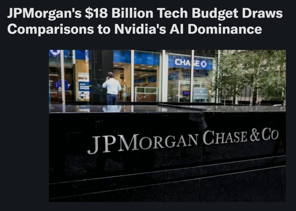 JP Morgan Chase wants to spend 18Bn USD on technology